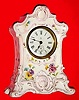 C.1890, Ansonia Clock Co., 30-hour porcelain alarm clock, pattern XIII.
