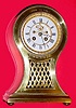 C.1900, Marti and Cie 8-day time and strike French brass cased balloon clock.