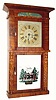 C.1835, Marshal and Adams, Seneca Falls, N.Y., 8-day time and strike, carved column with cornice, double deck shelf clock, with restoration.