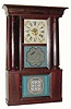 C.1845, Clark, Gilbert and Co., Winchester, Conn., 30-hour time/strike hollow column shelf clock.