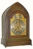 C.1900, German Westminster chime mantel clock in an unusual Art Nouveau bronze case.