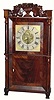 C.1835, Silas B. Terry, Plymouth, Conn., 8-day time/strike column and carved splat shelf clock.