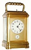 C.1890, French Brass Cased Carriage clock, Grand Sonnerie and alarm, Gilt Gorge Case and in very good condition.