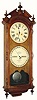 C.1878, Ithaca Calendar Clock Co., "No. 2 Bank", weigHeight driven, 8-day double dial perpetual calendar in walnut.