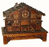 C.1885, Swiss, Chalet Musical Clock.