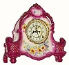 C.1901, Ansonia, La Vera, Royal Bonn porcelain china clock in excellent restored condition.