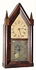 C.1845, Brewster and Ingrahams, Bristol, Conn., 30-hour time and strike iron backplate steeple clock in generally good original condition.