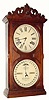 C.1880, Ithaca Clock Co., "No. 10 Farmer's", perpetual calendar clock, 8-day time and strike in walnut.