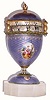 C.1870, Swiss, Annular Dial clock, opalescent ligHeight violet enamel over silver, with hand painted cameo displays.