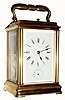 C.1870, French hour repeating Carriage Clock with alarm in Cannelee case,