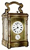 C.1900, French, Brass Cased Carriage Clock, Petite Sonnerie with alarm in standing column