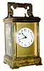 C.1900, French, Hour repeating Carriage Clock with alarm in Anglaise case with gilt dial mask.