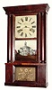 C.1848, Chauncey Jerome, New Haven Conn., 30-hour, 2-weight, time and strike column and cornice shelf clock.