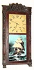 C.1832, Atkins and Downs for G. Mitchell and R. Atkins, Bristol, Conn., carved column and splat, 30-hour time/strike wood movement shelf clock.