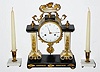 C.1825, French, 8-day time/strike 3 piece clock set.