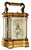 C.1875, French, Richard and Cie, Paris, brass cased carriage clock, T/S/Alarm/Repeat, in a fancy Angle Riche case with curved sides /incomplete/.