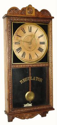 C.1906, Waterbury Clock Co., "Crane" 8-day wall timepiece in good restored condition. — Antique Clocks Price Guide