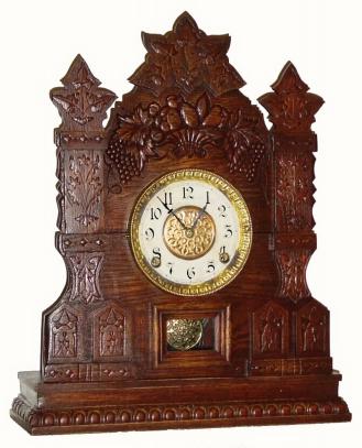 C.1902, William L. Gilbert Clock., "Champion N" 8-day time/strike shelf clock. — Antique Clocks Price Guide