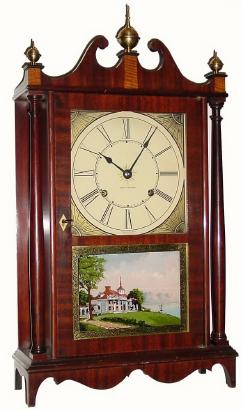 C.1928, Seth Thomas Clock Co., "Cambridge", 8-day time/strike pillar and scroll shelf clock. — Antique Clocks Price Guide