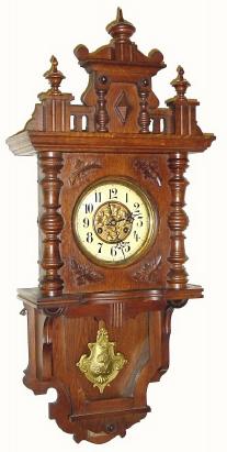 C.1909 (dated), German, Junghans, "Berliner" style wall clock in very good original condition. — Antique Clocks Price Guide