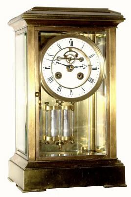 C.1900, French, 8-day time/strike crystal regulator, with open escapement on the dial. — Antique Clocks Price Guide