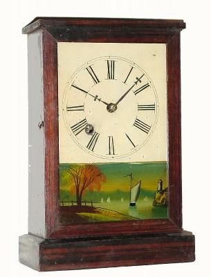 C.1855, Henry Sperry, 18 Maiden Lane, New York, 30 hour cottage timepiece in simple grain painted case. — Antique Clocks Price Guide