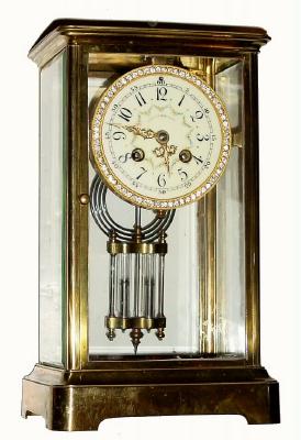 C.1900, French, Crystal Regulator, 8-day time/strike, — Antique Clocks Price Guide
