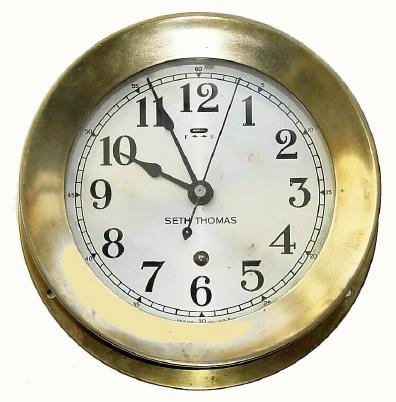 C.1951, Seth Thomas Clock Co., "Corsair-6", 8-day marine timepiece, in good original condition. — Antique Clocks Price Guide