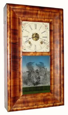 C.1856, E. N. Welch At the old Establishment, late J. C. Brown, Forestville, CT, 8-day spring-driven OG shelf clock. — Antique Clocks Price Guide