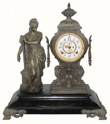 C.1894, Ansonia "MUSIC" figural clock in good, as-found condition. — Antique Clocks Price Guide