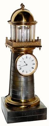 C.1900, French, Miniature Lighthouse, silvered and gilt-metal Industrial series timepiece. — Antique Clocks Price Guide