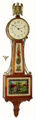 C.1928, Waltham Clock Co., 8-day lever movement banjo timepiece. — Antique Clocks Price Guide