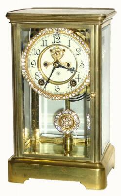 C.1901, (dated presentation) Ansonia Clock Co., "Prism", 8-day crystal regulator, — Antique Clocks Price Guide