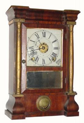 C.1870, Seth Thomas Clock Co., "COLUMN", 8-day time/strike miniature column and cornice shelf clock. — Antique Clocks Price Guide