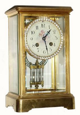 C.1910, French, 8-day time and strike crystal regulator, in good original condition, — Antique Clocks Price Guide