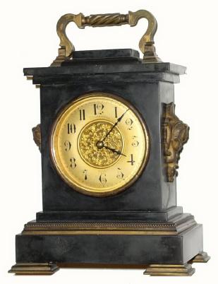 C.1900, French, Black Slate Carriage clock in good original condition. — Antique Clocks Price Guide