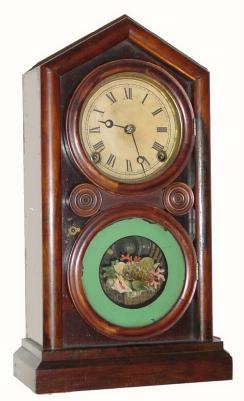 C.1880, E. Ingraham and Co., "Doric", 8-day time/strike shelf clock, in generally good condition. — Antique Clocks Price Guide