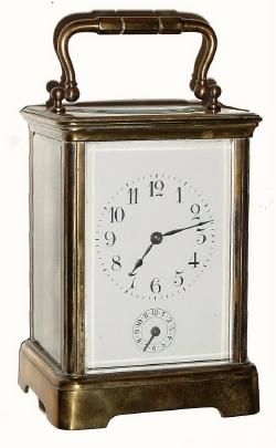 C.1900, French, Brass Cased Carriage Clock, Time and Alarm, — Antique Clocks Price Guide