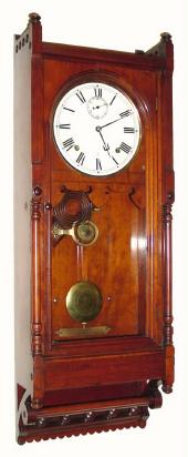 C.1885, (dated on rear) Seth Thomas Clock Co., "Queen Anne", 8-day wall timepiece, — Antique Clocks Price Guide