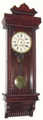 C.1901, Ansonia Clock Co., "Queen Jane", walnut wall clock in excellent original condition. — Antique Clocks Price Guide