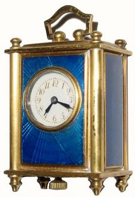 C.1900, Swiss, Miniature Carriage Clock with watch movement in good condition. — Antique Clocks Price Guide