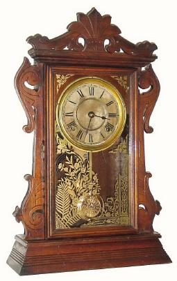 C.1892, Seth Thomas Clock Co., 8-day time and strike walnut mantel clock in very good original condition. — Antique Clocks Price Guide