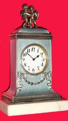 C.1900, Swiss, 30-hour desk timepiece, some damage. — Antique Clocks Price Guide