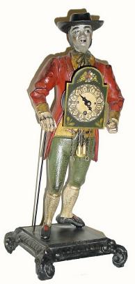 C.1986, Dutch (with made in Holland sticker), cast pot metal clock peddlar, — Antique Clocks Price Guide