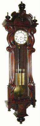 C.1860, Austrian, 3-Wt Grand Sonnerie wall clock, large serpentine, in fair to good restored condition. — Antique Clocks Price Guide