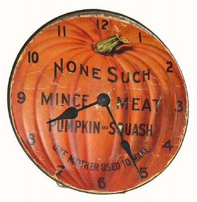 C.1925, Pumpkin Advertising Clock — Antique Clocks Price Guide