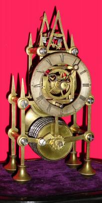 C.1840, English, Miniature Gothic Skeleton timepiece in good original condition, — Antique Clocks Price Guide