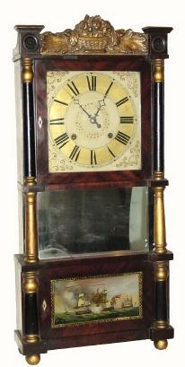 C.1832, C. and L. C. Ives, Bristol, Conn., 8-day time/strike triple-decker shelf clock. — Antique Clocks Price Guide