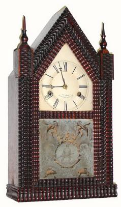 C.1845, J. C. Brown, Forestville, Conn., 30-hour time/strike mini ripple steeple clock. — Antique Clocks Price Guide