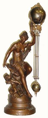 C.1900, Ansonia Clock Co., "Fortuna Swing" clock in good original condition. — Antique Clocks Price Guide